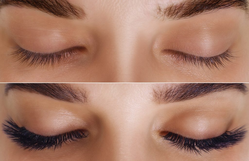 Lash Extension before and after